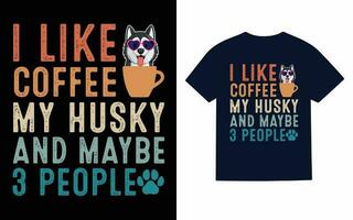 Siberian husky dog typography t shirt  design vector
