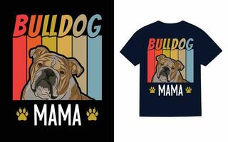 Inglés buldog tipografía camiseta diseño, vector