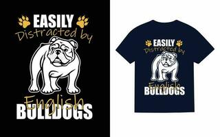 English Bulldog typography T-Shirt Design, Vector