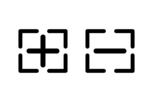 Flat design Zoom in and zoom out icon set. Vectors. vector