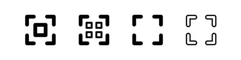 Scan icon set. QR code and data scanning. Vector. vector