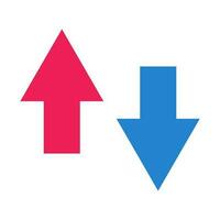 Up and down arrow icon set. Business sales and profits. Investment assets high. Vectors. vector