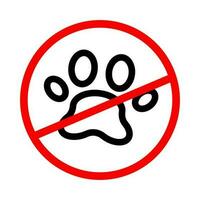 Animal Prohibited. Animal Restricted Sign. Pets prohibited. Vectors. vector