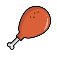 Chicken leg with bone icon. Vector. vector