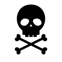 Cross bones and skull head icon. Poison and danger icon. Vector. vector