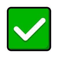 Flat design green square checkbox icon. Vector. vector