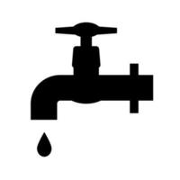 Water silhouette icon dripping from a water tap. Vector. vector