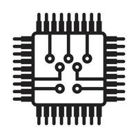 computadora chip o electrónico circuito tablero línea Arte icono para aplicaciones y sitios web vector