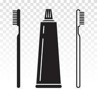 Toothbrush or tooth brush and toothpaste flat vector icon for apps or website