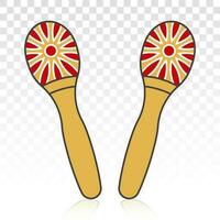 Maracas or rumba shaker musical instrument flat colours icon for apps and websites vector
