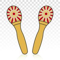 Maracas or rumba shaker musical instrument flat colours icon for apps and websites vector