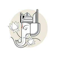 glorioso ganesha, sagrado ilustración de el agente de mudanzas de obstáculos vector