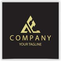 luxury gold letter AE initial triangle logo icon premium elegant template vector eps 10