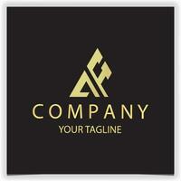 luxury gold letter AF initial triangle logo icon premium elegant template vector eps 10