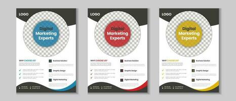 Colorful corporate and business flyer collection, corporate poster, flyer bundle, mega set brochure, annual report, proposal, leaflet, company profile, marketing poster and a4 layout with mockup vector