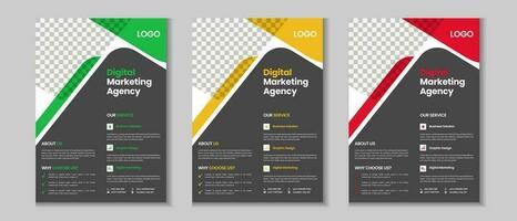 Colorful corporate and business flyer collection, corporate poster, flyer bundle, mega set brochure, annual report, proposal, leaflet, company profile, marketing poster and a4 layout with mockup vector