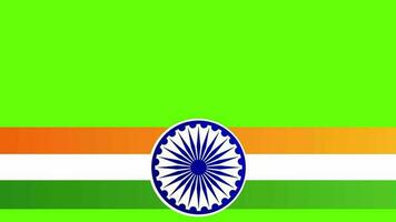 Inde drapeau avec modren Inde drapeau couleurs avec éléments vert écran gratuit vidéo video