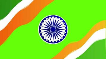 India bandiera con modren India bandiera colori con elementi verde schermo gratuito video