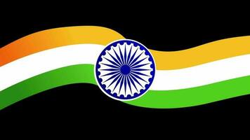 Indien Flagge mit modren Indien Flagge Farben mit Elemente auf schwarz Hintergrund kostenlos Video