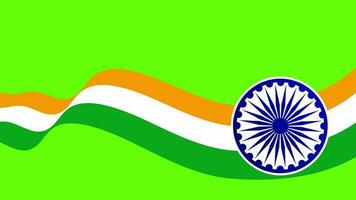 India bandiera con modren India bandiera colori con elementi verde schermo gratuito video