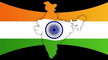 India Flag with modren india flag colors with elements on black background Free video