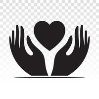 hand holding heart flat icon for healthcare apps and website vector