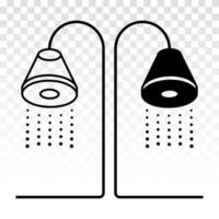 Shower sprinkler spray with water coming downs flat icon for apps and websites vector