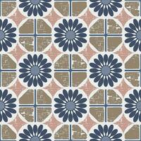 Seamless Octagonal flower Bloom fabric Wallpaper vector