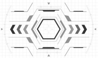HUD sci-fi interface screen monochrome view design virtual reality futuristic technology display vector