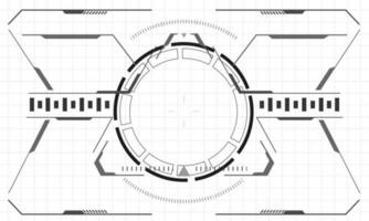 HUD sci-fi interface screen monochrome view design virtual reality futuristic technology display vector