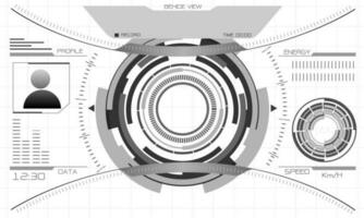 HUD sci-fi interface screen monochrome view design virtual reality futuristic technology display vector