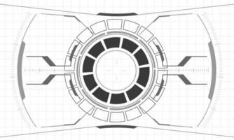 HUD sci-fi interface screen monochrome view design virtual reality futuristic technology display vector
