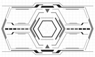 HUD sci-fi interface screen monochrome view design virtual reality futuristic technology display vector
