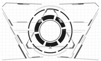 HUD sci-fi interface screen monochrome view design virtual reality futuristic technology display vector