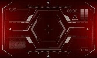 HUD sci-fi interface screen view red danger design virtual reality futuristic technology display vector