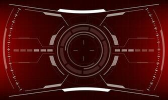 HUD sci-fi interface screen red danger view design virtual reality futuristic technology display vector