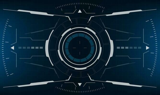 HUD sci-fi interface screen view blue design virtual reality futuristic technology display vector