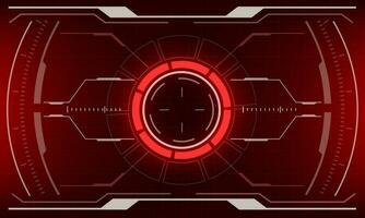 HUD sci-fi interface screen red danger view design virtual reality futuristic technology display vector