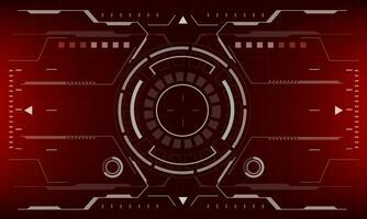 HUD sci-fi interface red screen view design virtual reality futuristic technology display vector