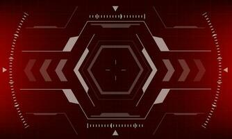 HUD sci-fi interface screen view red danger design virtual reality futuristic technology display vector