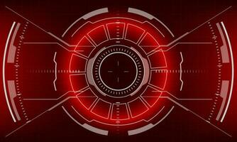 HUD sci-fi interface screen red danger view design virtual reality futuristic technology display vector