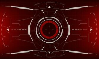 HUD sci-fi interface red screen view design virtual reality futuristic technology display vector
