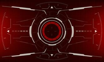 HUD sci-fi interface red screen view design virtual reality futuristic technology display vector