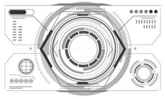 HUD sci-fi interface screen monochrome view design virtual reality futuristic technology display vector