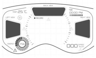 HUD sci-fi interface screen monochrome view design virtual reality futuristic technology display vector