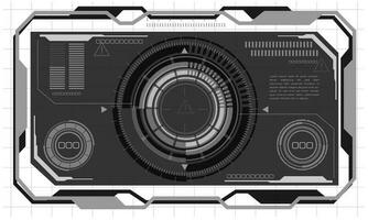 HUD sci-fi interface screen monochrome view design virtual reality futuristic technology display vector