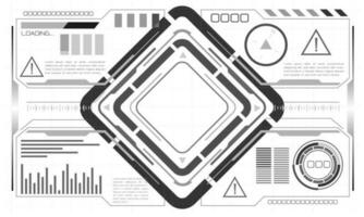 HUD sci-fi interface screen monochrome view design virtual reality futuristic technology display vector