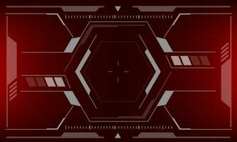 HUD sci-fi interface screen view red danger design virtual reality futuristic technology display vector