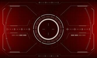 HUD sci-fi interface screen red danger view design virtual reality futuristic technology display vector