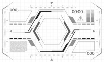 HUD sci-fi interface screen monochrome view design virtual reality futuristic technology display vector